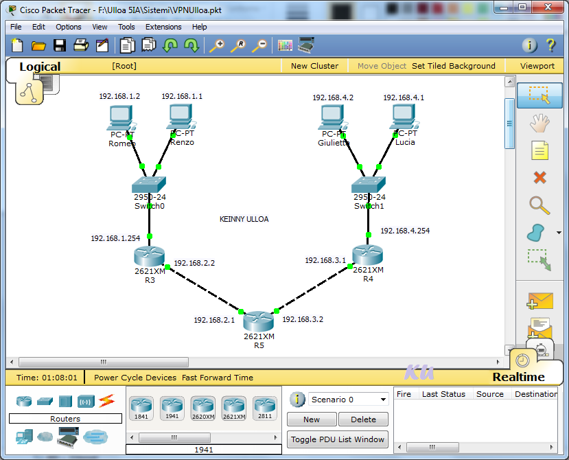 vpn site to site packet tracer 5.3